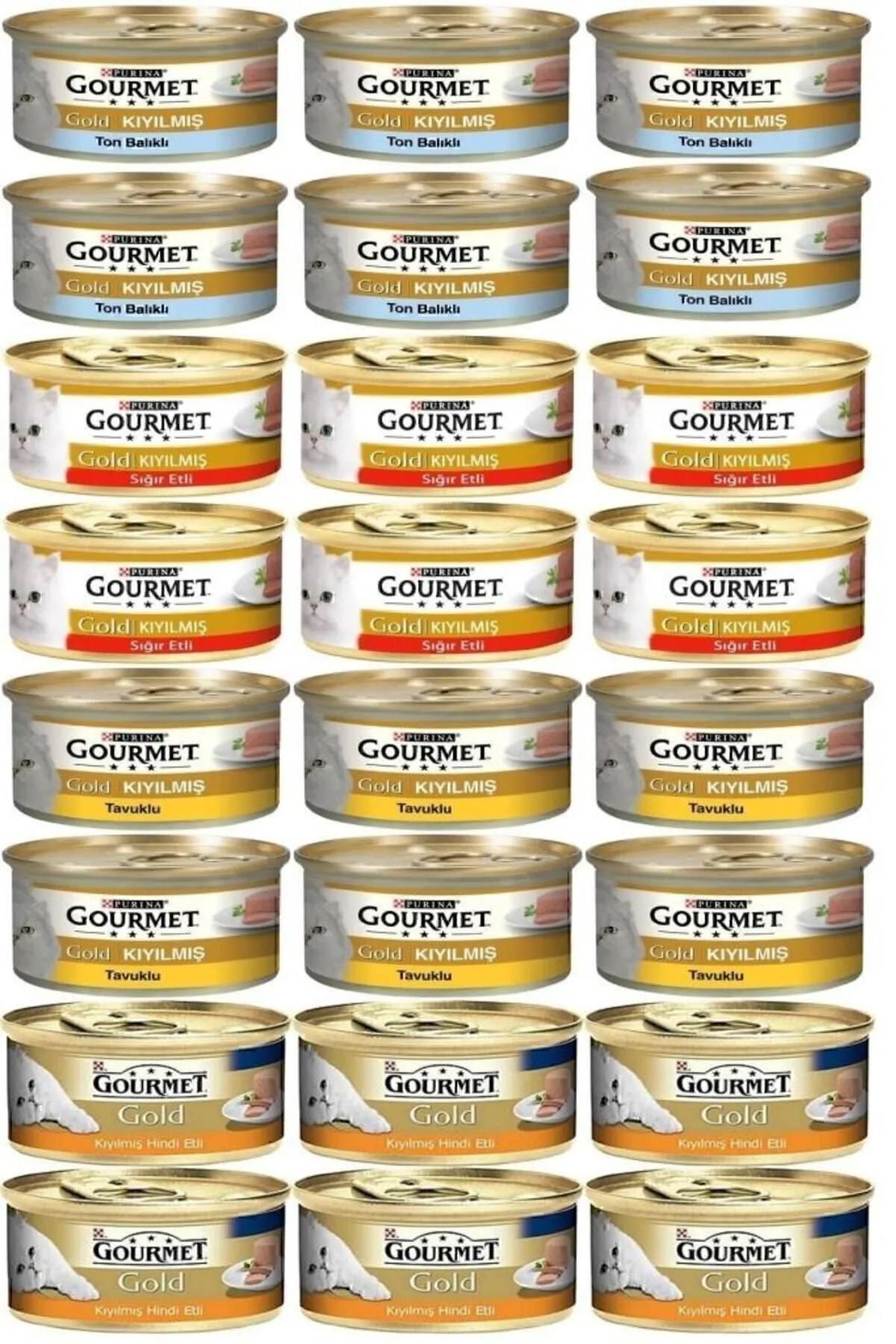 GOURMET Gold Karışık Kıyılmış Konserve Yaş Kedi Maması 85 gram X 24 Adet