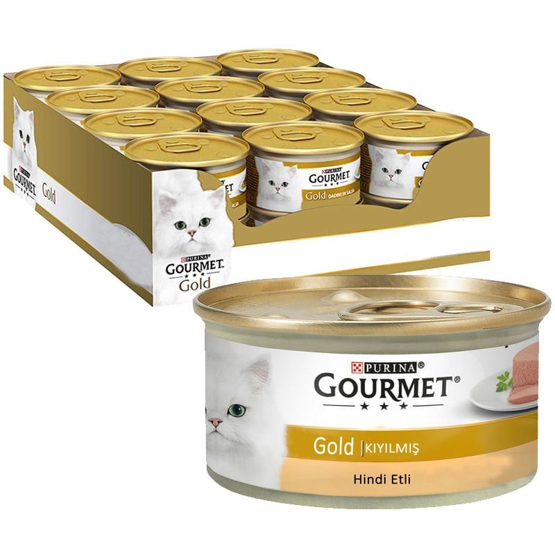 Gourmet Gold Kıyılmış Hindi Etli Konserve Yaş Kedi Maması 24 Adet