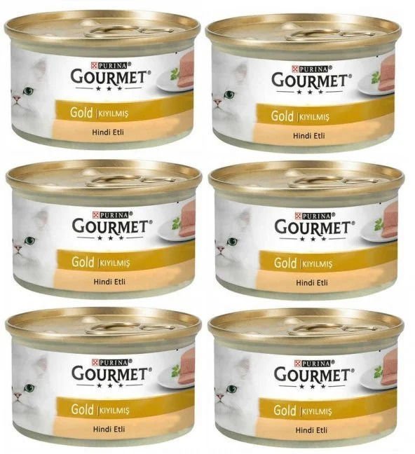 Gourmet Gold Kıyılmış Hindi Etli Konserve Yaş Kedi Maması 6 Adet