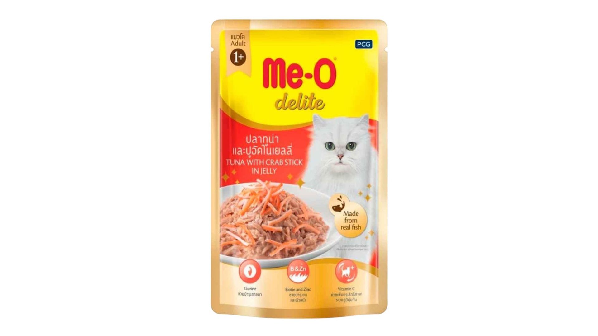 Me-O Delite Ton Balıklı & Yengeç Çubuklu Jöle İçinde Konserve Yetişkin Yaş Kedi Maması 70 gram