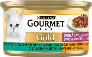 Gourmet Gold Çifte Lezzet Ciğer ve Tavşanlı Kedi Maması 85 Gr