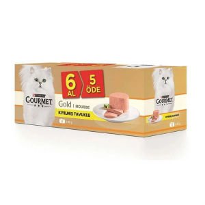 Gourmet Gold Kıyılmış Tavuklu Konserve Kedi Maması  6 Al 5 Öde