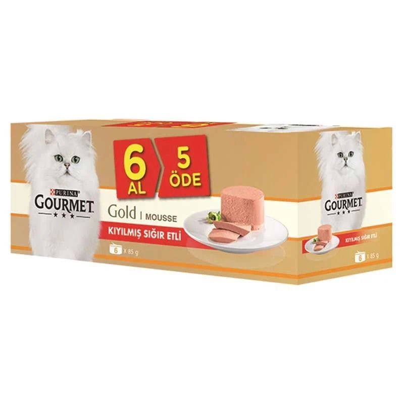 Gourmet Gold Kıyılmış Sığır Etli Konserve Kedi Maması 6 Al 5 Öde
