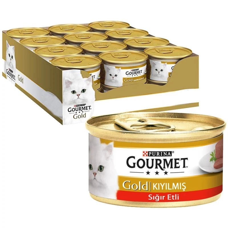 Gourmet Gold Kıyılmış Sığır Etli Konserve Kedi Maması 24 Lü Paket