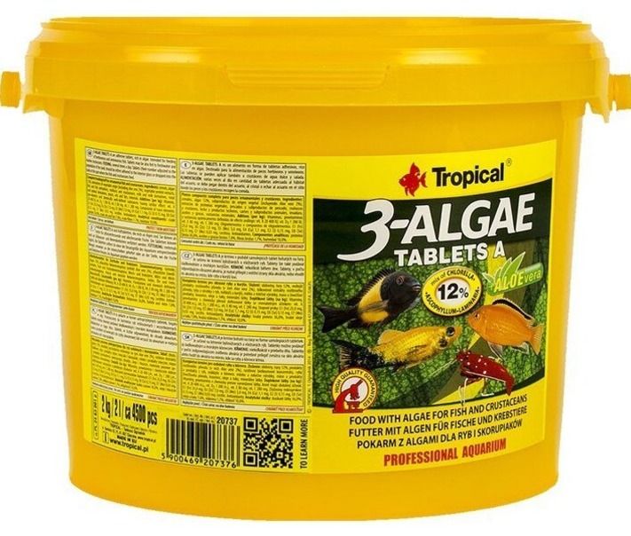 Tropical 3-ALGAE tablet balık yemi 4500 adet (Kova)