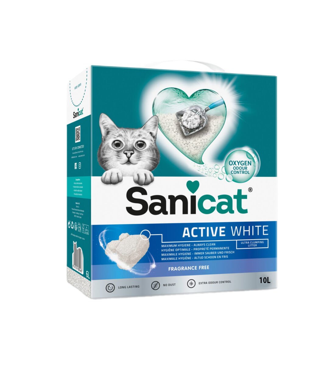 Sanicat Active White Kokusuz Kedi Kumu 10l