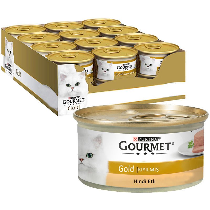 Gourmet Gold Kıyılmış Hindi Etli Konserve Yaş Kedi Maması 24 Adet