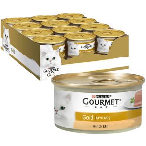 Gourmet Gold Kıyılmış Hindi Etli Konserve Yaş Kedi Maması 24 Adet