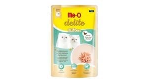 Me-O Delite Kitten Tavuklu & Somonlu & Keçi Sütlü Pouch Konserve Yavru Kedi Maması 70 gram