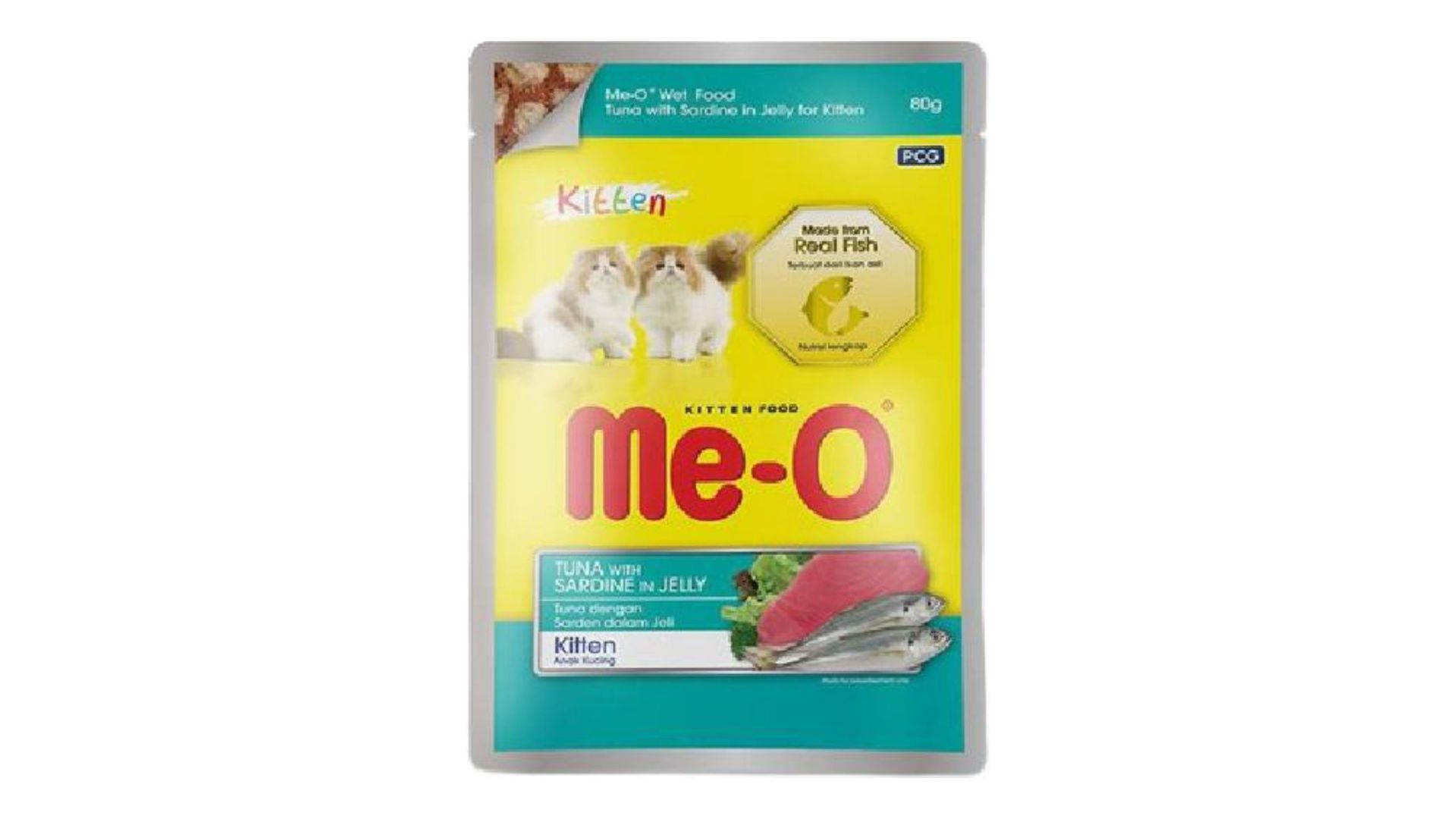 Me-O Kitten Jöle İçinde Ton Balıklı ve Sardalyalı Yavru Yaş Kedi Maması 80 gram