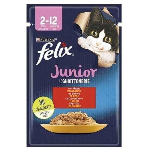 Felix Pouch Junior Sığır Etli Yavru Yaş Kedi Maması 85 Gram