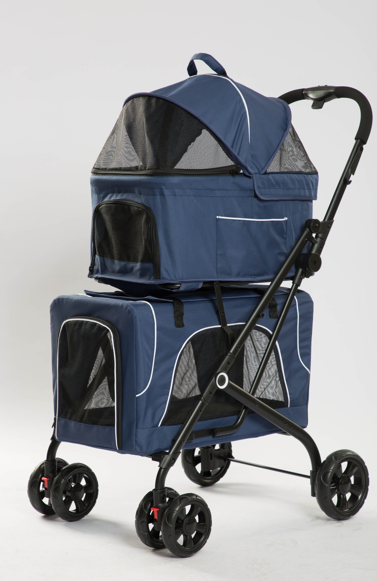 Tommy Çift Katlı Evcil Hayvan Arabası Mavi 66*50* 98cm Max 30kg