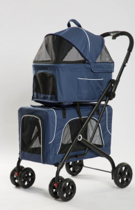 Tommy Çift Katlı Evcil Hayvan Arabası Mavi 66*50* 98cm Max 30kg