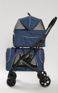 Tommy Çift Katlı Evcil Hayvan Arabası Mavi 66*50* 98cm Max 30kg