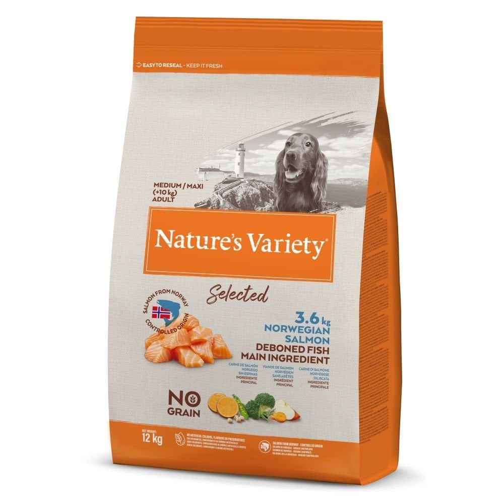Natures Variety Medium Maxi Orta ve Büyük Irk Norveç Somonu Tahılsız Köpek Maması 12 Kg